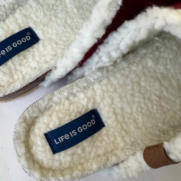 LIFE IS GOOD Women's "Life is Good" Felt Cork Slippers NIB Size 10 - Picture 4 of 8